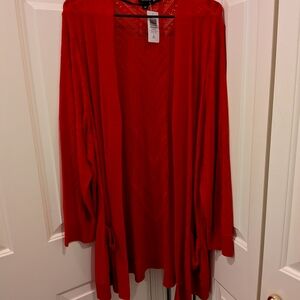 Torrid Red Open-Front Cardigan
